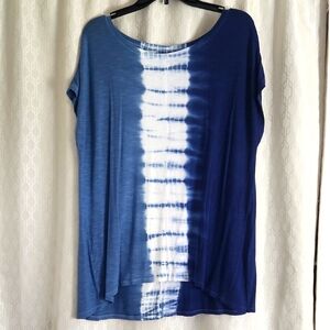 Lane Bryant Blue and White Tunic with Boxy Relaxed Fit